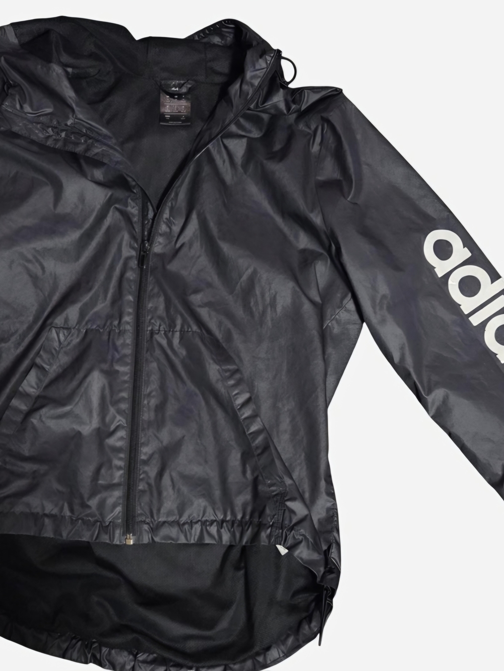 Adidas Black Windbreaker Jacket with Logo on Sleeve